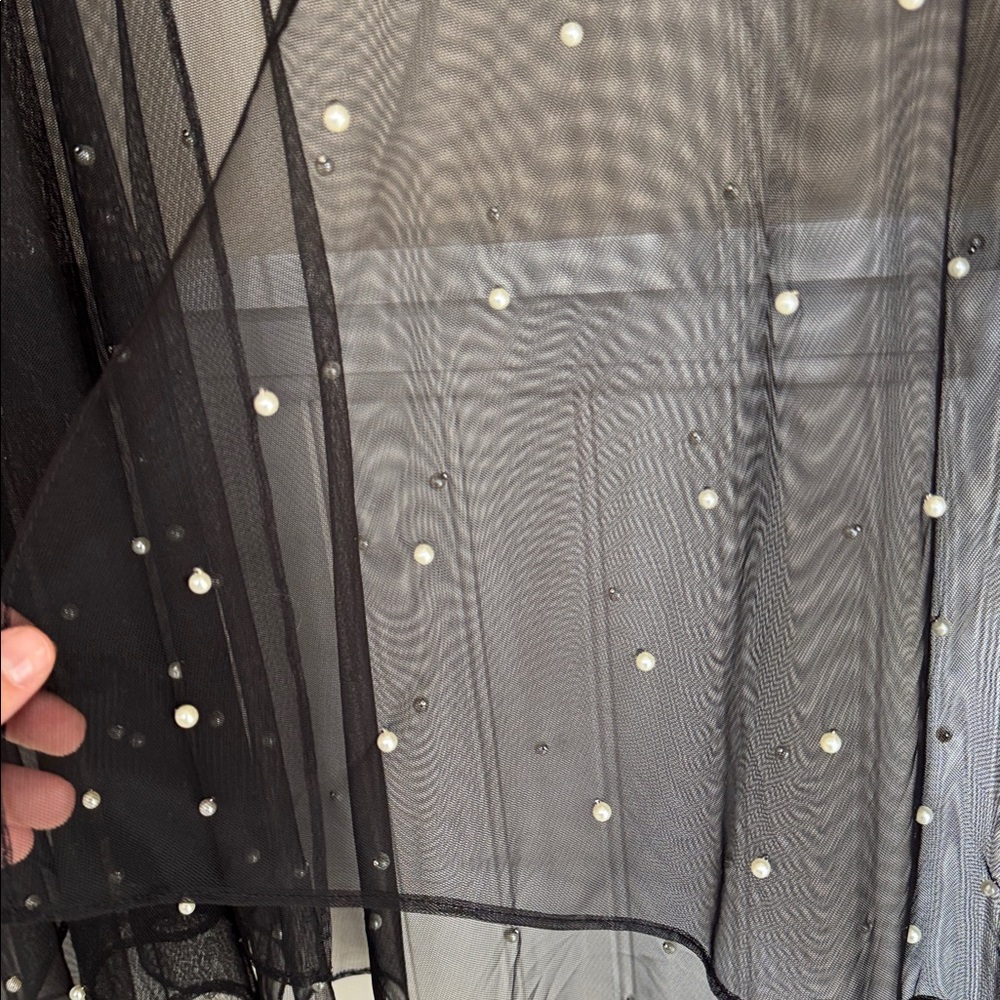 Karl Lagerfeld Black Sheer Beaded Wrap - Picture 4 of 6